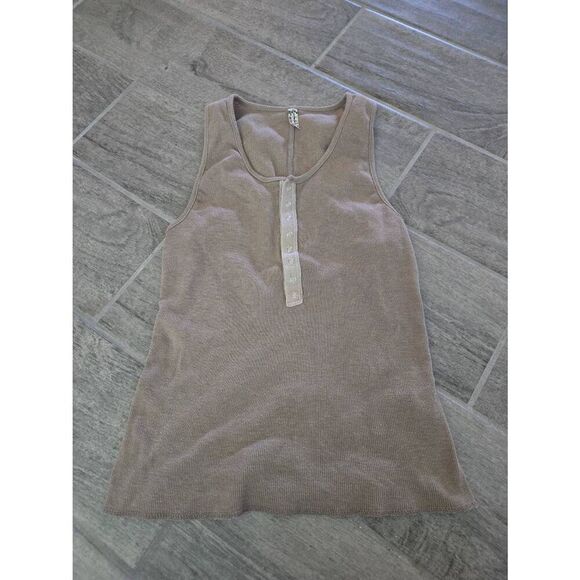 Women's Intimately Free People Ribbed Tank Nude Tan Brown Taupe Size Small Loung - Picture 1 of 7